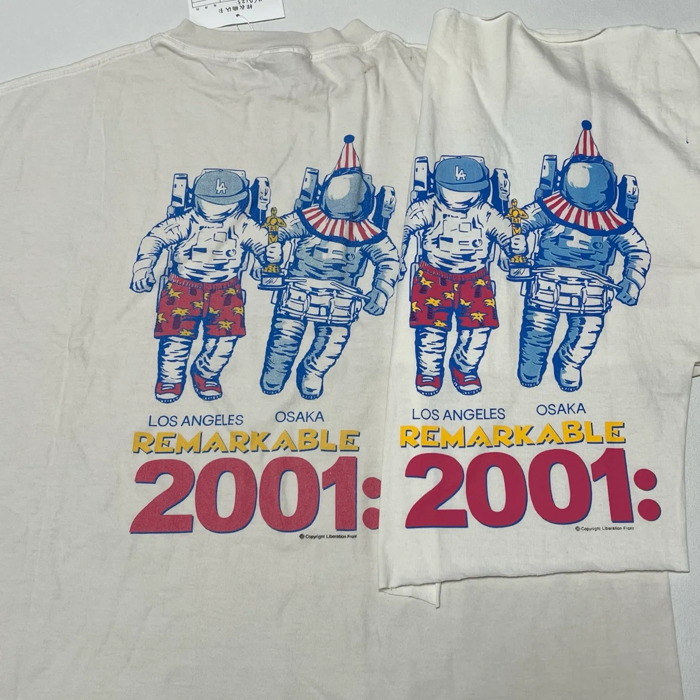 Printing pattern SAINT Mxxxxxx × Sean Wotherspoon SW_SS TEE/ASTRO/WHT SW joint retro enzyme washed old tee Astronaut distressed short-sleeved off-white S-XL Correct version Customized SW joint washing water label Original development Made without looking at pictures Printing pixel level restoration Handmade acrylic ready-made clothing graffiti ink